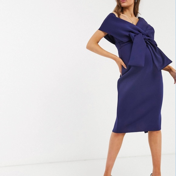 ASOS Maternity | Dresses | Maternity Fallen Shoulder Navy Midi Pencil Dress With Tie Detail | Poshmark ASOS Maternity | Dresses | Maternity Fallen Shoulder Navy Midi Pencil Dress With Tie Detail | Poshmark